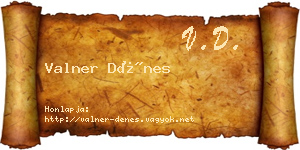 Valner Dénes névjegykártya